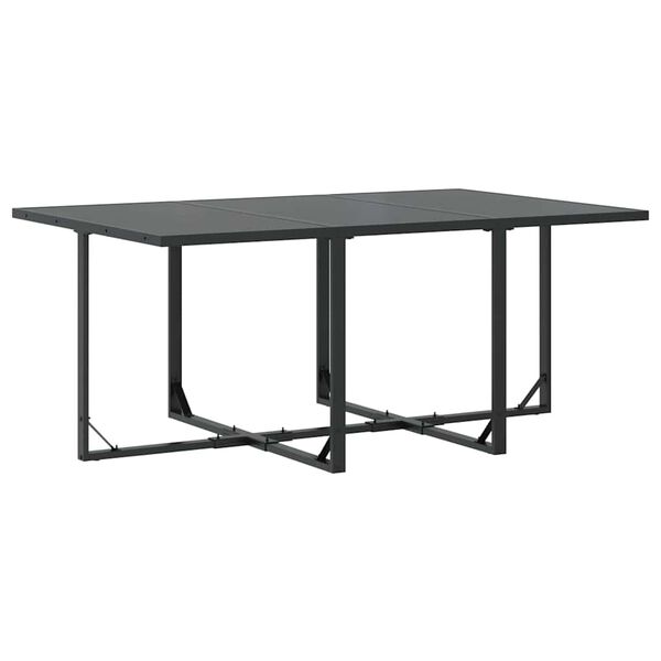 vidaXL Set da Pranzo per Giardino 7 pcs Nero Acciaio