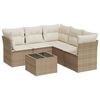 vidaXL Set Divano da Giardino 6 pz con Cuscini Beige in Polyrattan