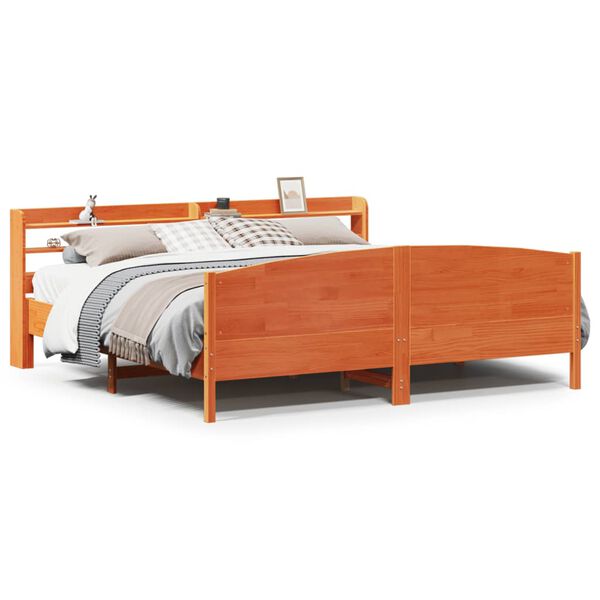 vidaXL Letto senza Materasso Marrone Cera 200x200 cm in Legno di Pino