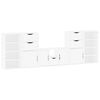 vidaXL Mobile TV 5 pz con Contenitore ODDA Bianco in Legno di Pino