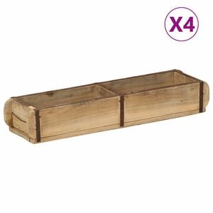 vidaXL Vassoio 4 pcs Marrone 57 x 15 x 9 cm Legno Recuperato Massello