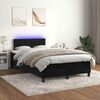 vidaXL Letto a Molle con Materasso e LED Nero 120x190 cm in Velluto