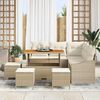 vidaXL Set Divano da Giardino con cuscino 9 pcs Beige polyrattan