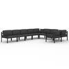 vidaXL Set Divani da Giardino 9 pz con Cuscini in Alluminio Antracite