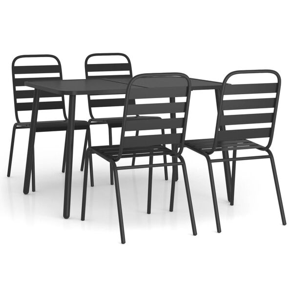 vidaXL Set da Pranzo da Giardino 5 pz in Acciaio Antracite