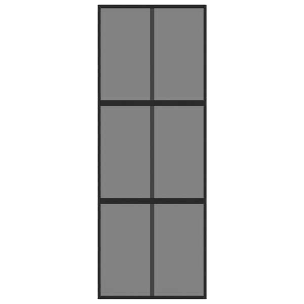 vidaXL Porta Scorrevole Nera 76x205 cm in Vetro Temperato e Alluminio