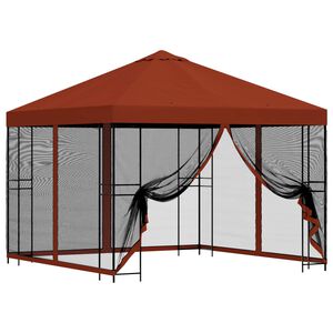 vidaXL Gazebo da giardino con pareti laterali 3 x 3 m Terracotta