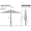 Madison Ombrellone da Giardino Paros II Luxe 300 cm Tortora