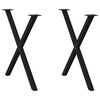vidaXL Gambe per tavolo da pranzo a forma di X 2 pz nere 70x(72-73) cm in acciaio
