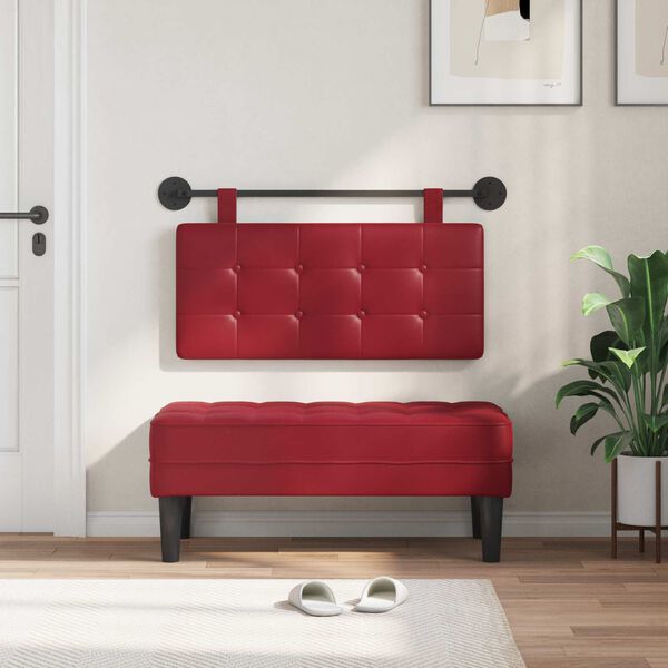 vidaXL Testata appesa Rosso Vino 100 x 55 x 5 cm Pelle Sintetica