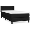 vidaXL Giroletto a Molle con Materasso Nero 90x200 cm in Tessuto