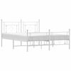 vidaXL Giroletto con Testiera e Pediera Metallo Bianco 160x200 cm