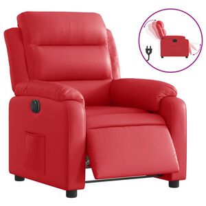 vidaXL Poltrona Reclinabile Elettrica Rossa in Similpelle