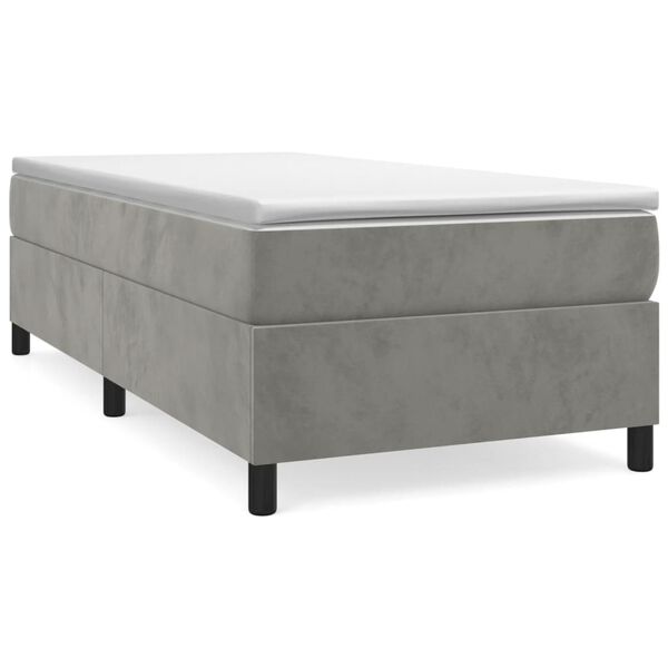 vidaXL Struttura Letto a Rete a Molle Grigio Chiaro 80x200 cm Velluto