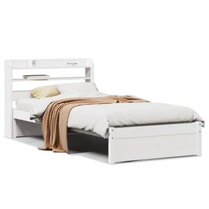 vidaXL Giroletto con Testiera Bianco 75x190 cm Legno Massello di Pino