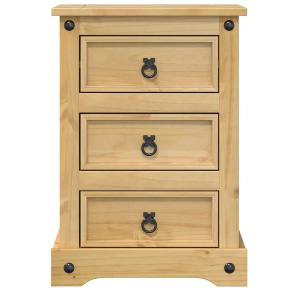 vidaXL Comodino Corona 45x35x64 cm in Legno Massello di Pino