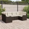 vidaXL Set Divano da Giardino con cuscino 6 pcs Marrone Poly Rattan