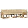 vidaXL Set di divani da esterno 5 pz Bianco e Beige
