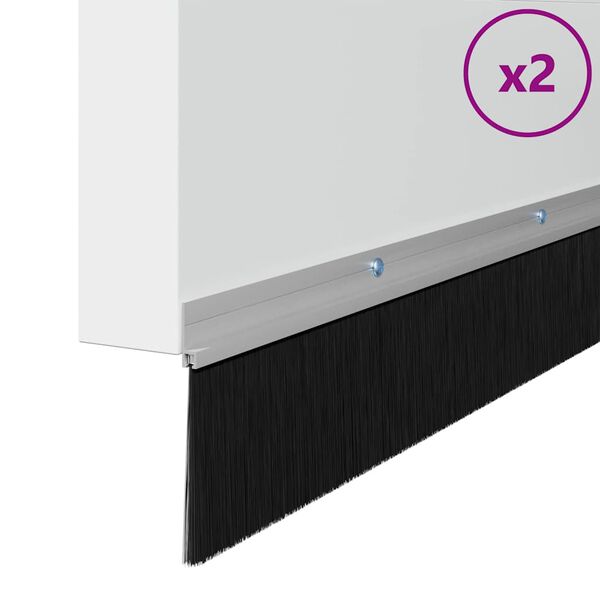 vidaXL Spazzole per porte a vite 2 pcs Argento 100 cm
