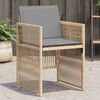 vidaXL Sedie da Giardino con Cuscini 4 pz Beige Misto in Polyrattan
