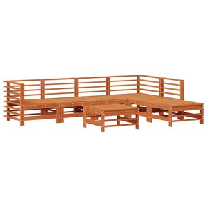 vidaXL Set Lounge da Giardino 7 pz Marrone Cera