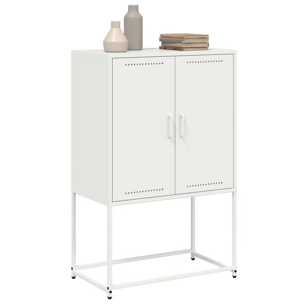 vidaXL Credenza Bianca 68,5x38,5x107 cm in Acciaio