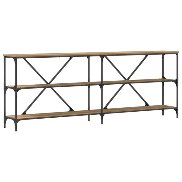 vidaXL Tavolo consolle Rovere Artigianale 200 x 30 x 75 cm