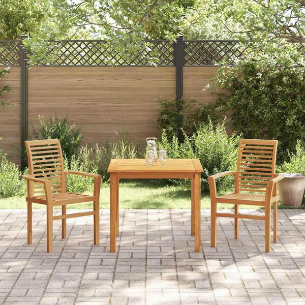 vidaXL Sedia da giardino impilabile Marrone 62.5 x 54.5 x 95.5 cm
