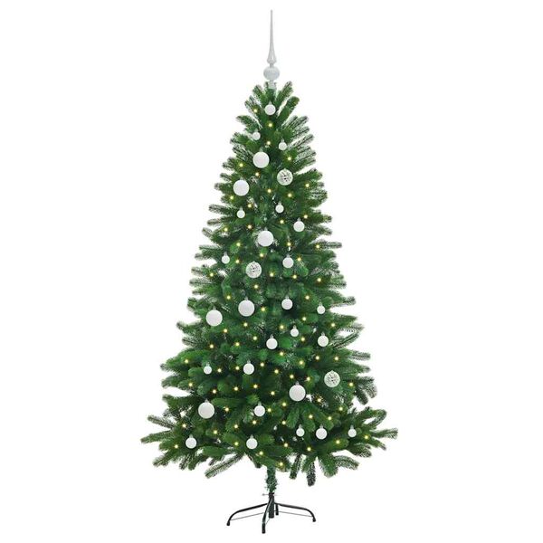 vidaXL Albero di Natale con 150 LED con supporto Verde 150 cm PE