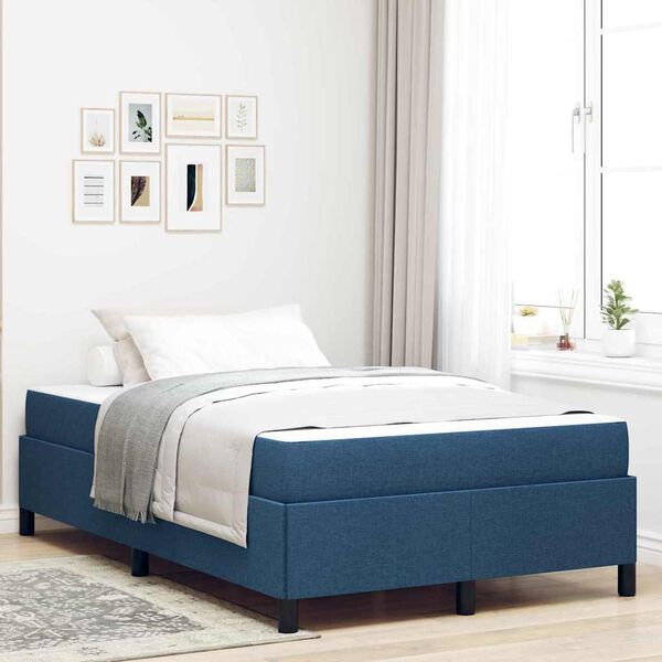 vidaXL Letto a molle Blu 120 x 190 cm Tessuto