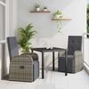 vidaXL Set da Pranzo per Giardino con cuscino 3 pcs Grigio polyrattan