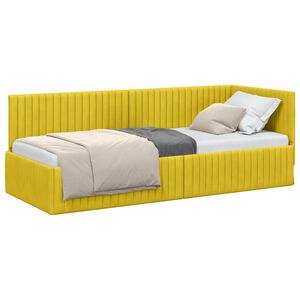 vidaXL Cornice del letto ad angolo Giallo 80 cm x 200 cm Velluto