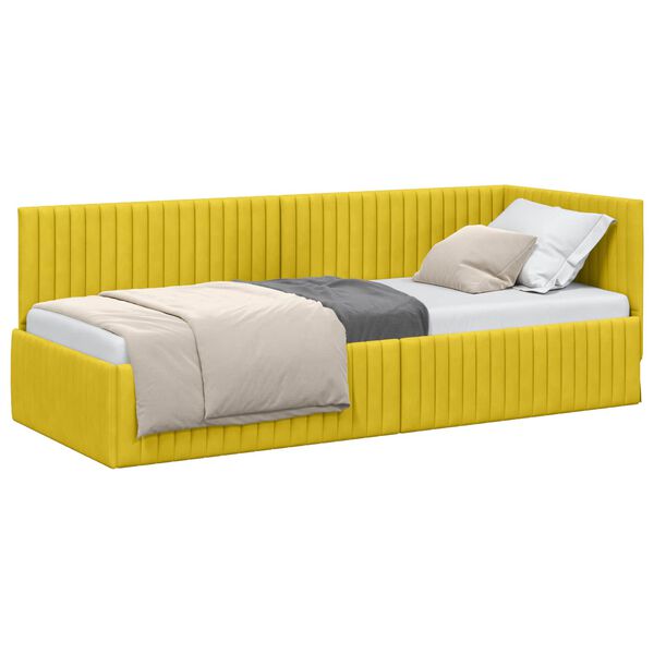 vidaXL Cornice del letto ad angolo Giallo 80 cm x 200 cm Velluto