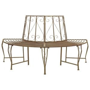 vidaXL Panchina per Alberi 4-Numero di posti 160 x 80 x 89 cm Acciaio