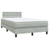 vidaXL Letto a Molle con Materasso e LED Grigio Chiaro 120x220cm Velluto