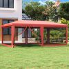 vidaXL Tenda per Feste con 6 Pareti Laterali in Rete Rossa 6x4 m HDPE