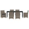 vidaXL Set da Pranzo per Giardino 7 pcs Grigio polyrattan