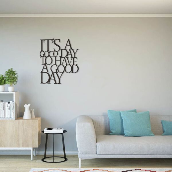 Homemania Decorazione da Parete Parole 61x70 cm in Acciaio Nero