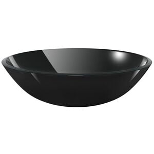 vidaXL Lavandino in Vetro Temperato 42 cm Nero