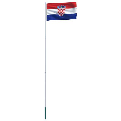 vidaXL Bandiera della Croazia con Pennone in Alluminio 6 m