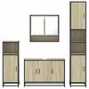 vidaXL Set Mobili da Bagno 4 pz Rovere Sonoma in Legno Multistrato
