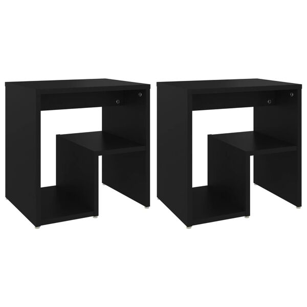 vidaXL Comodini 2 pz Neri 40x30x40 cm in Legno Multistrato