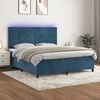 vidaXL Letto a Molle con Materasso e LED Blu Scuro 180x200 cm