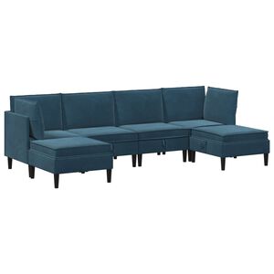 vidaXL Set di mobili per il soggiorno 6 pz Blu Velluto