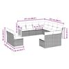 vidaXL Set Divani da Giardino 11 pz con Cuscini in Polyrattan Nero
