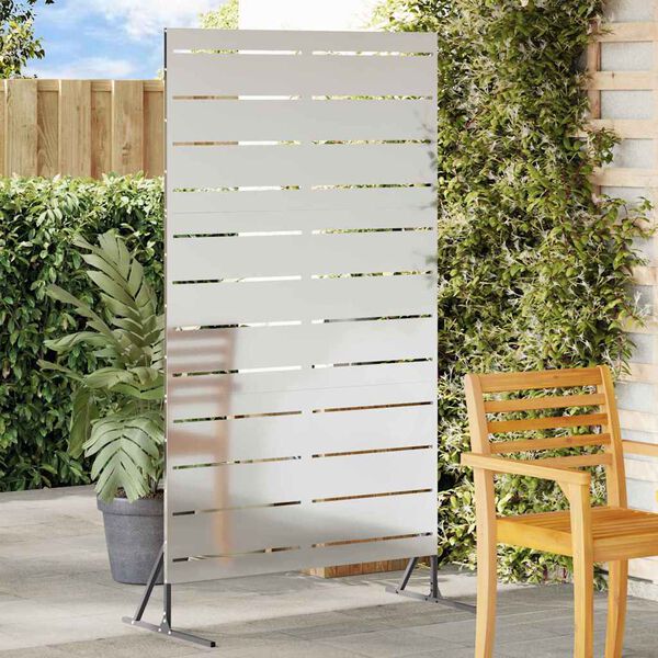 vidaXL Schermo per Privacy Grigio 100 x 50 x 180 cm Acciaio