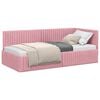 vidaXL Cornice del letto ad angolo Rosa 90 cm x 200 cm Velluto