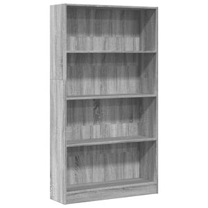 vidaXL Libreria Grigio Sonoma 80x24x143 cm in Legno Multistrato