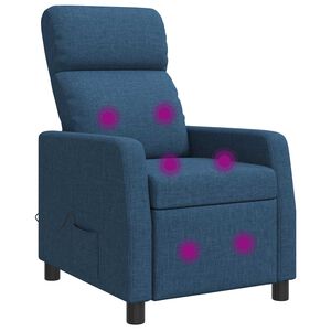 vidaXL Poltrona Massaggiante Blu Tessuto