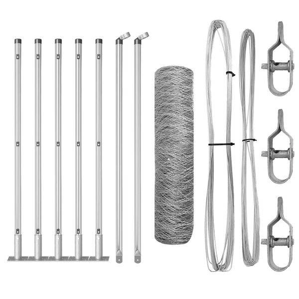 vidaXL Palo della recinzione Argento 10 x 0,4 m (rete da 50 mm)